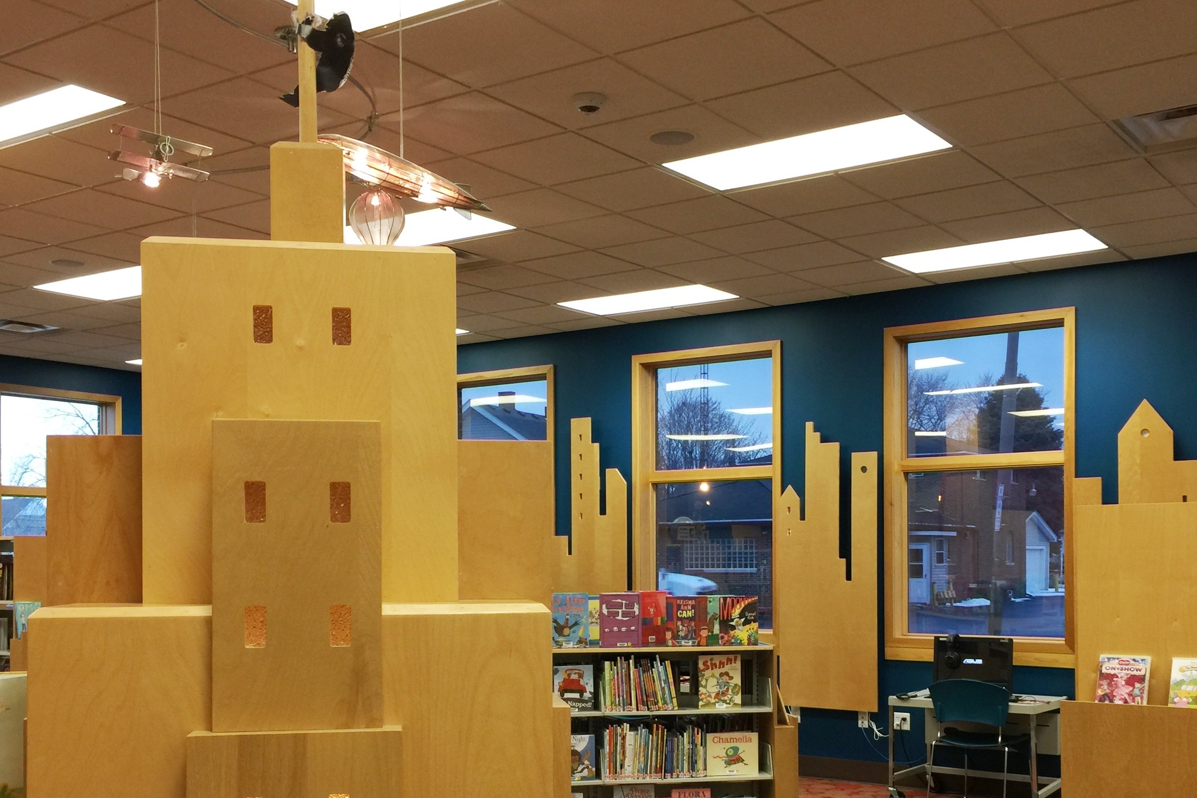 Lagrange Bookshelves Image of Lagrange Branch Library children's library