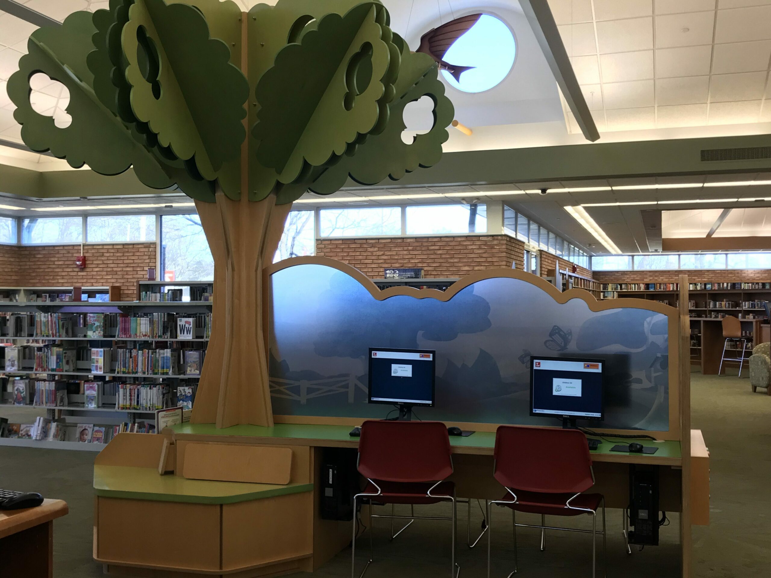 reynoldscornersteen scaled Inside of Reynolds Corners Branch Library