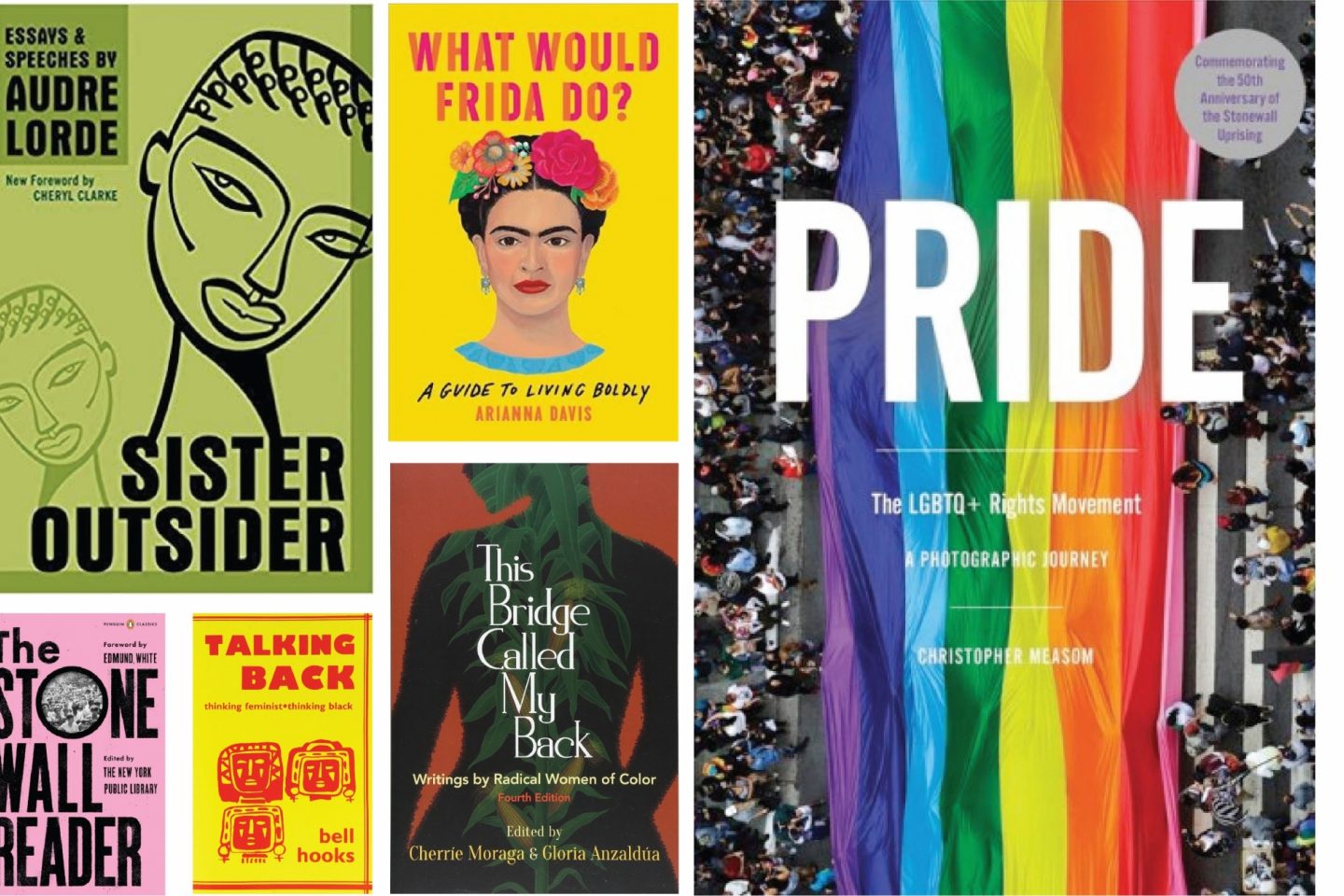 Five Queer Women blog with various LGBTQIA+ book covers.