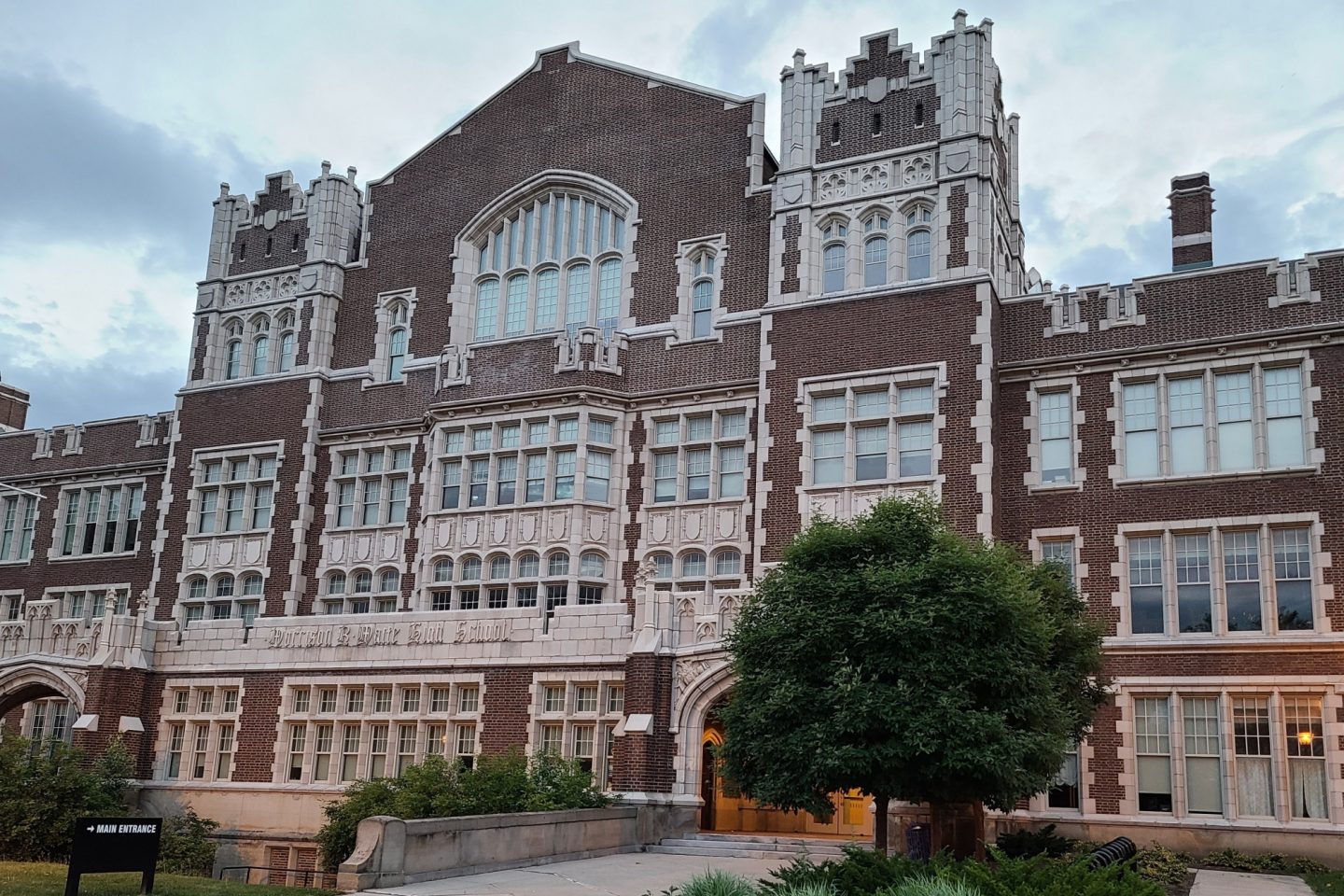 View of Waite High School's exterior.