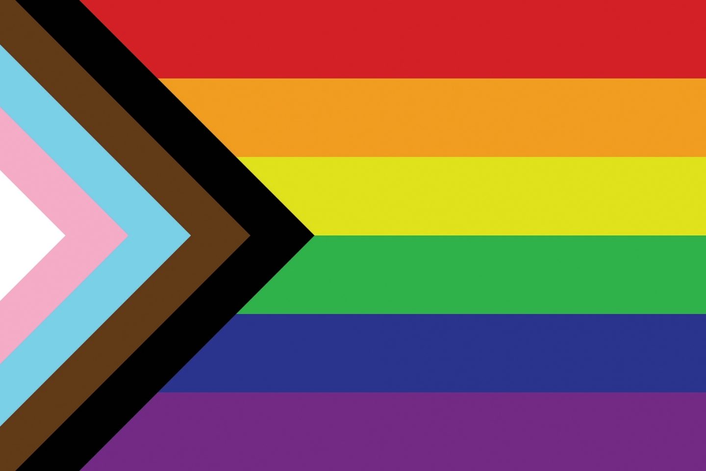 Digital version of the Progress Pride Flag.