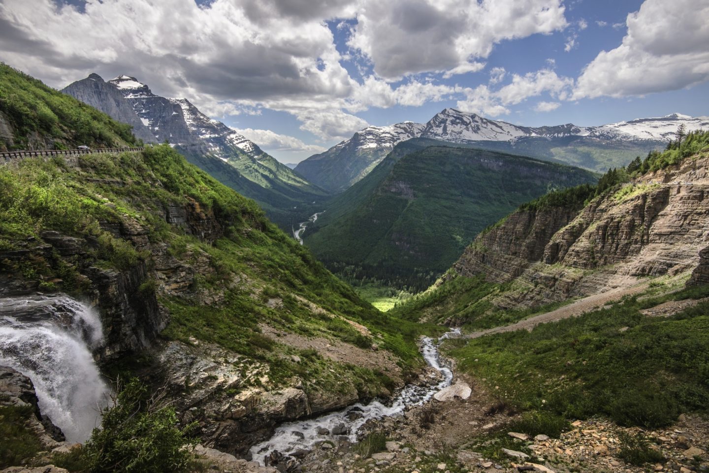 A view of the Glacier National Park during the day.