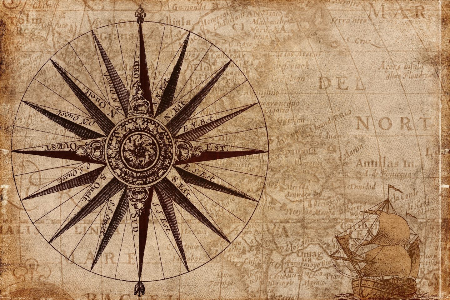 compass antique map