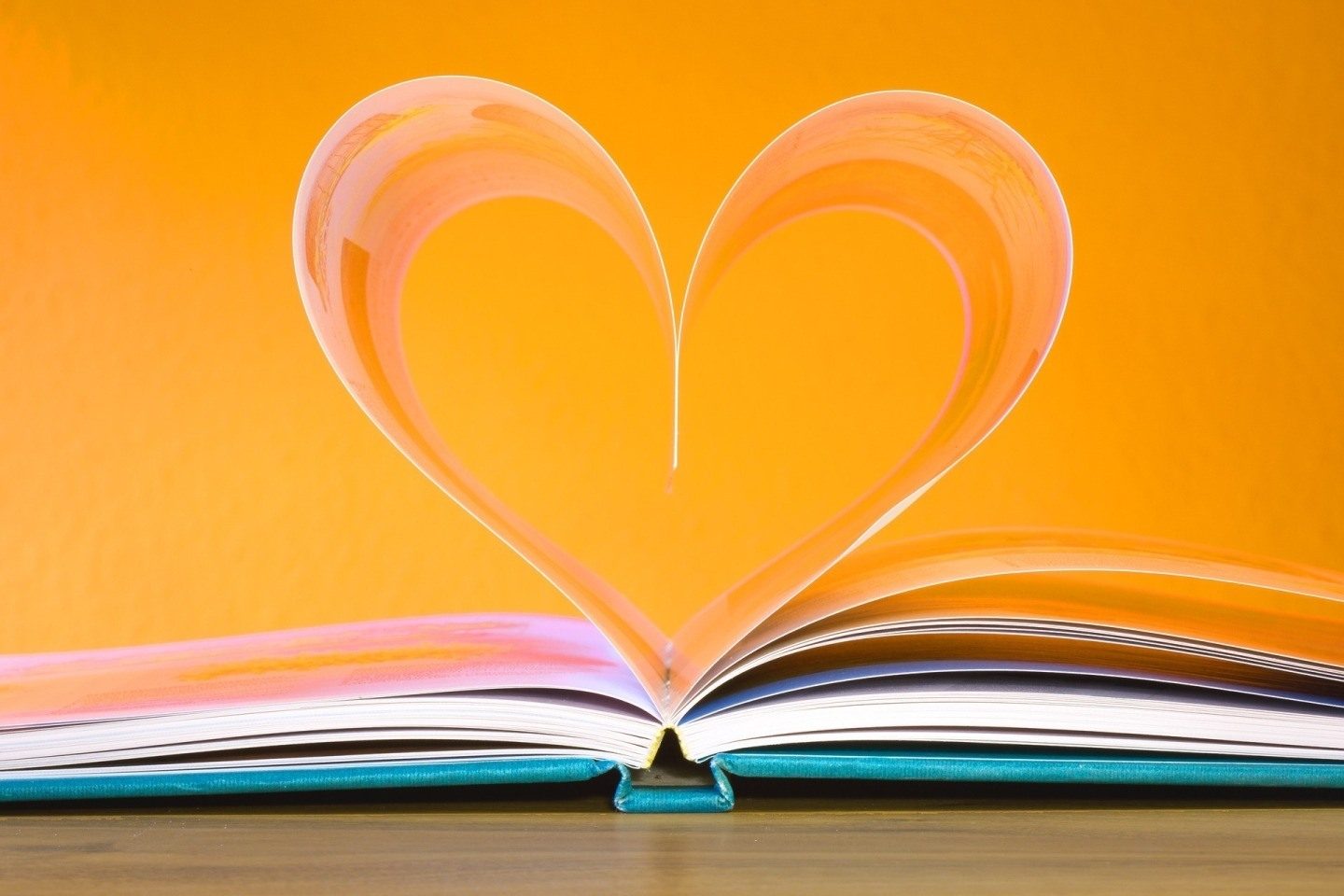 Book Heart Pages Orange