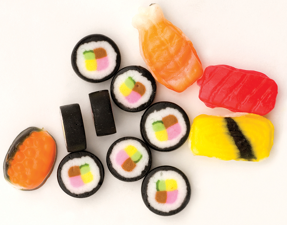 Isolated Candy Sushi Candy sushi representing other craft programs at the library