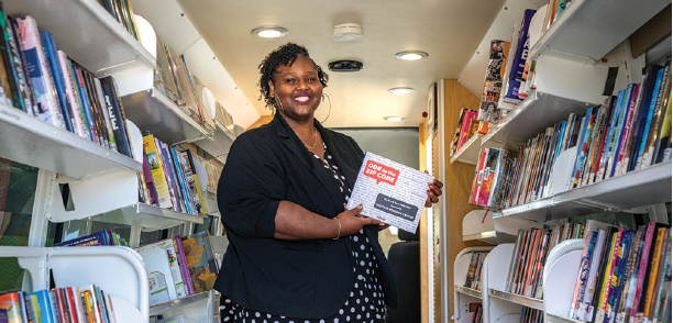 Colleen McBride bookmobile