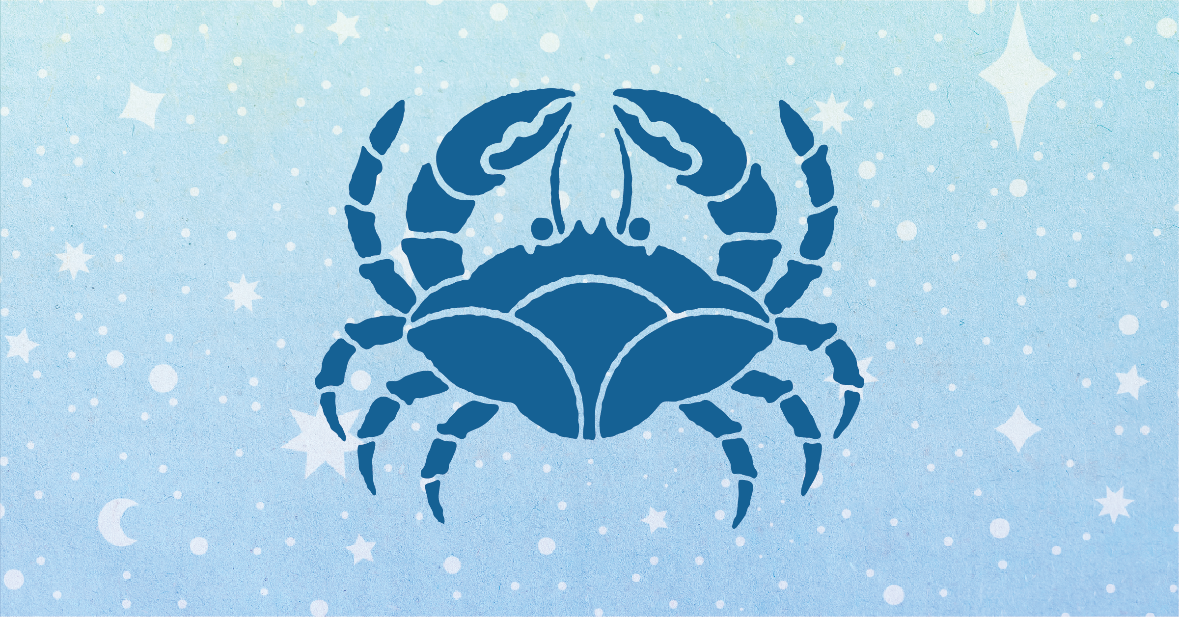 Illustration of a crab against a starry background.