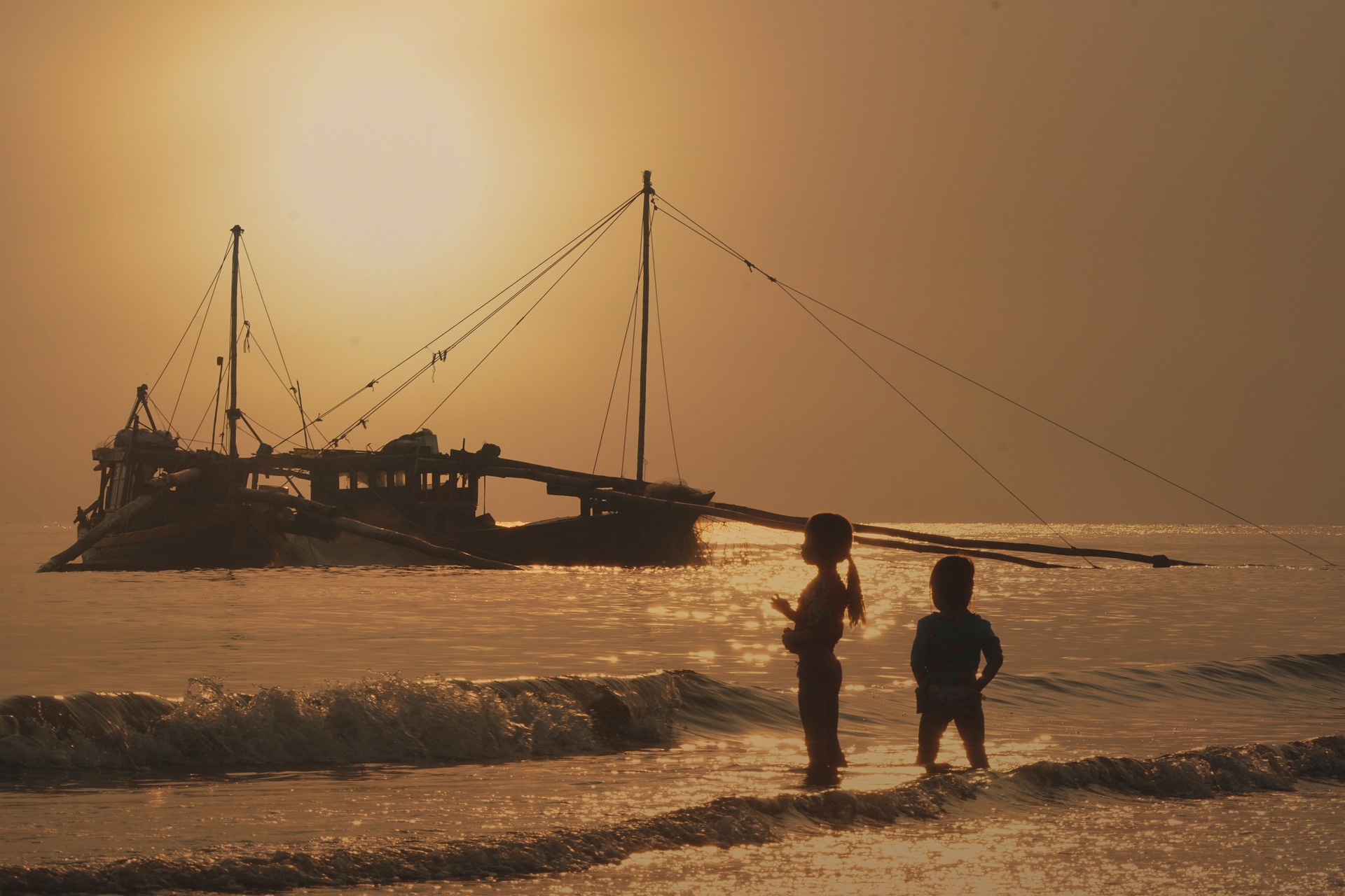 kids on beach