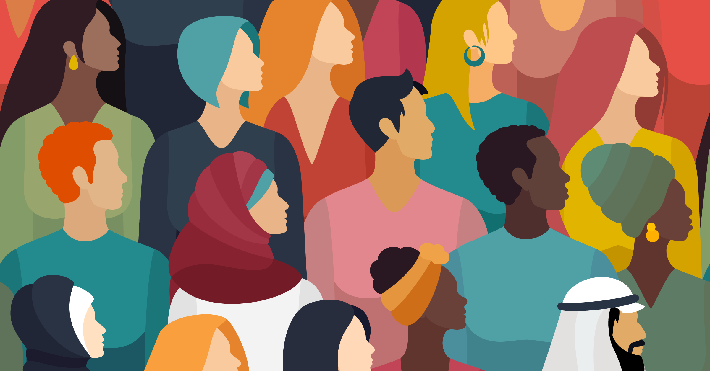 Illustration of a diverse group of people.